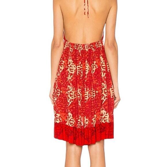 Free People Alluring Halter Mini Dress Keyhole Halter Neckline Red, Orange Small - Picture 15 of 15
